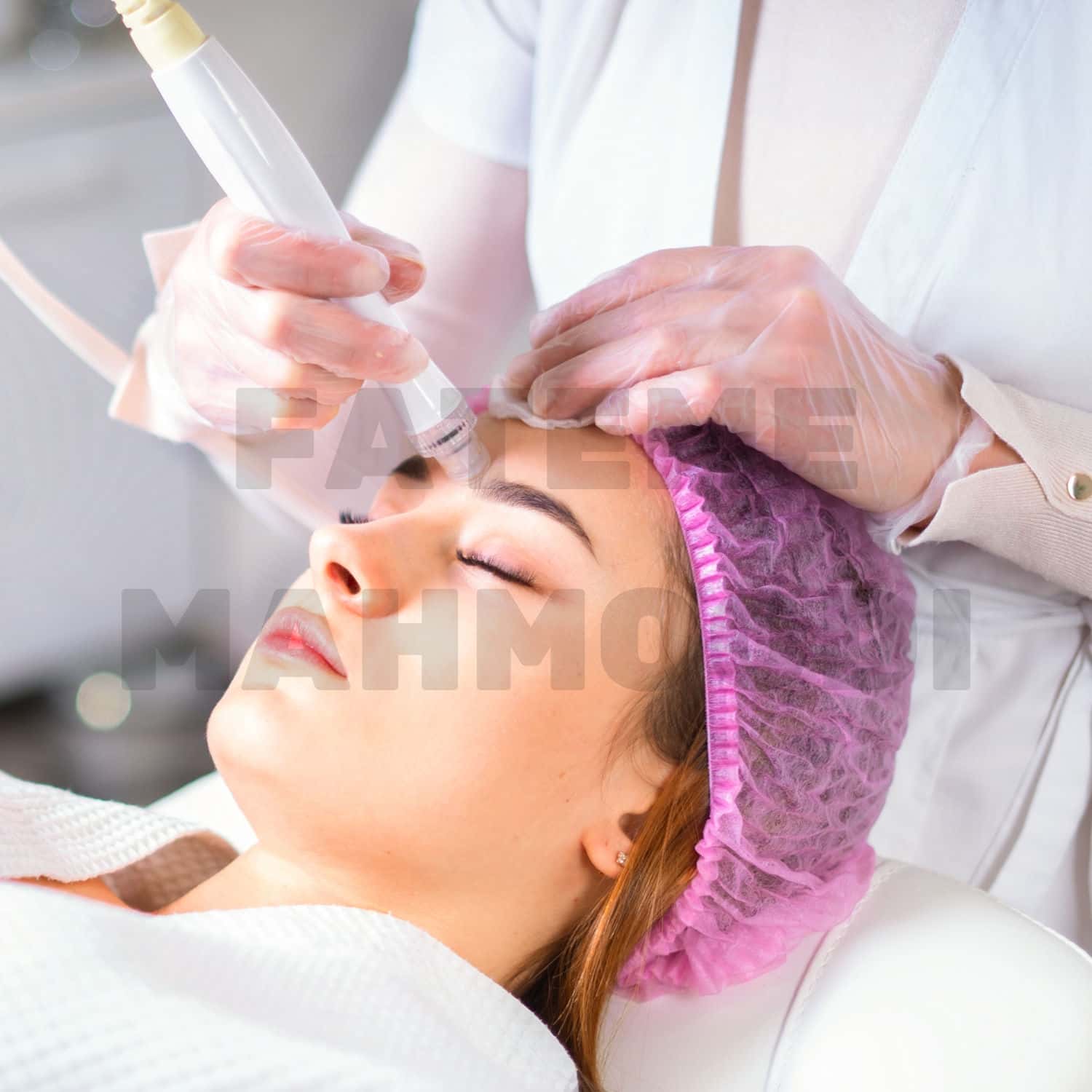 A customer receiving some skincare services